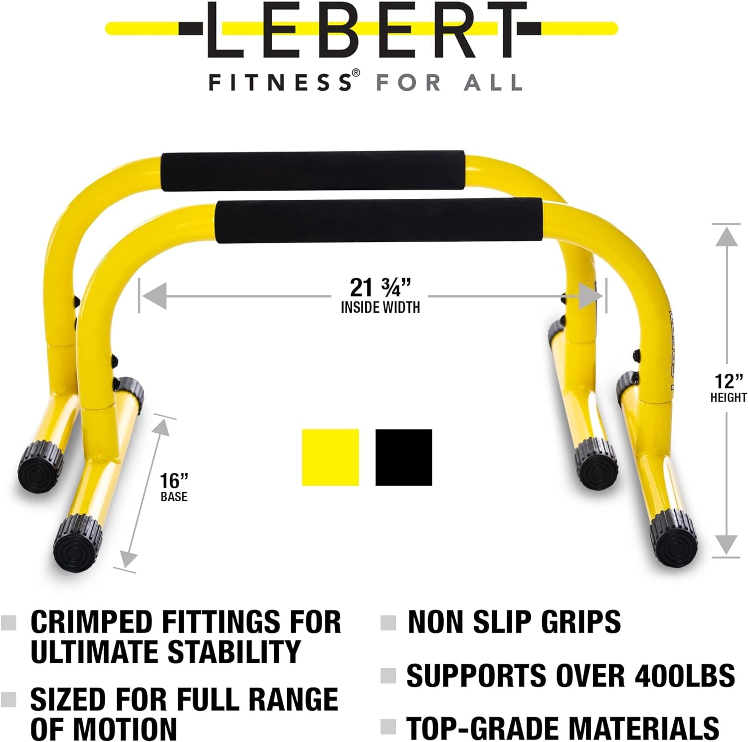 Fitness Parallette Push up Bars Dip Station Stand - Perfect for Home and Garage Gym Exercise Equipment - Gymnastics, Calisthenics, Strength Training Parallel Bars for Men and Women